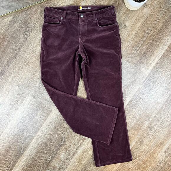 Carhartt Pants - Y2K Carhartt Burgundy Corduroy Pants Original Fit Flare